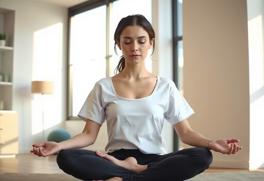 Mujer meditando para mejorar la concentración