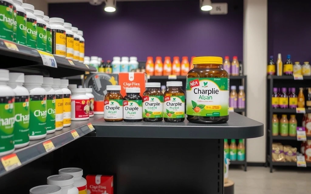 Envases de suplementos de alta calidad en un estante